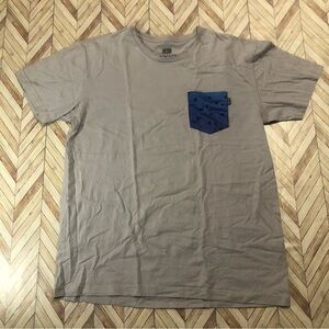 Avid Crew Neck Polkadot Pocket Tee. Gry/Blue Men’s Size Large